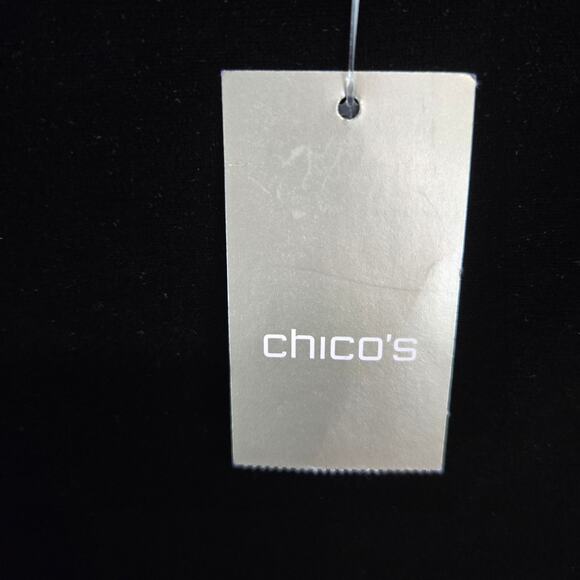 Chicos Traveler Black Sierra Velvet Sweater 1(M) Asymmetrical Hem Whimsigoth NWT - Picture 5 of 10